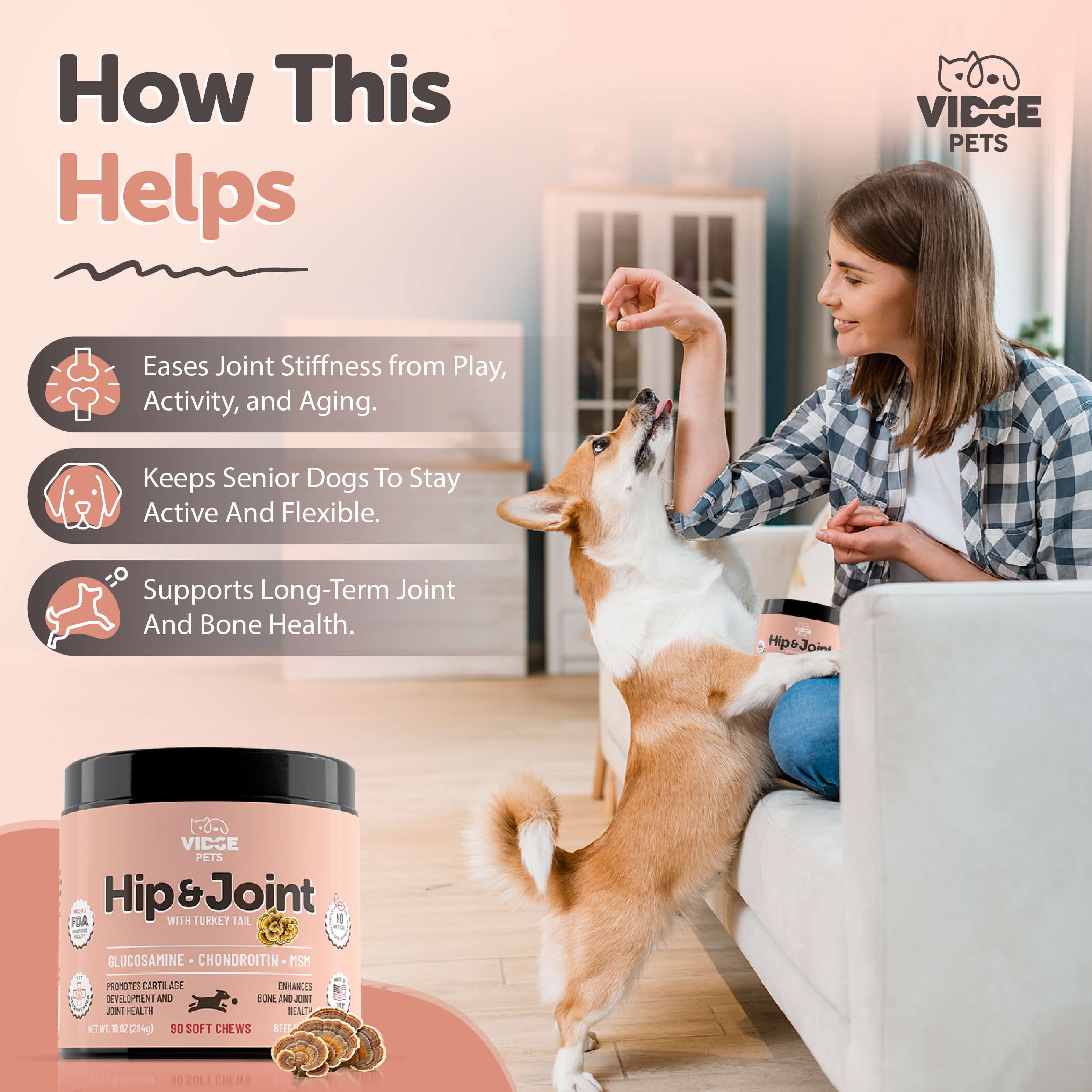 Hip & Joint Support  with Organic Turkey Tail Extract