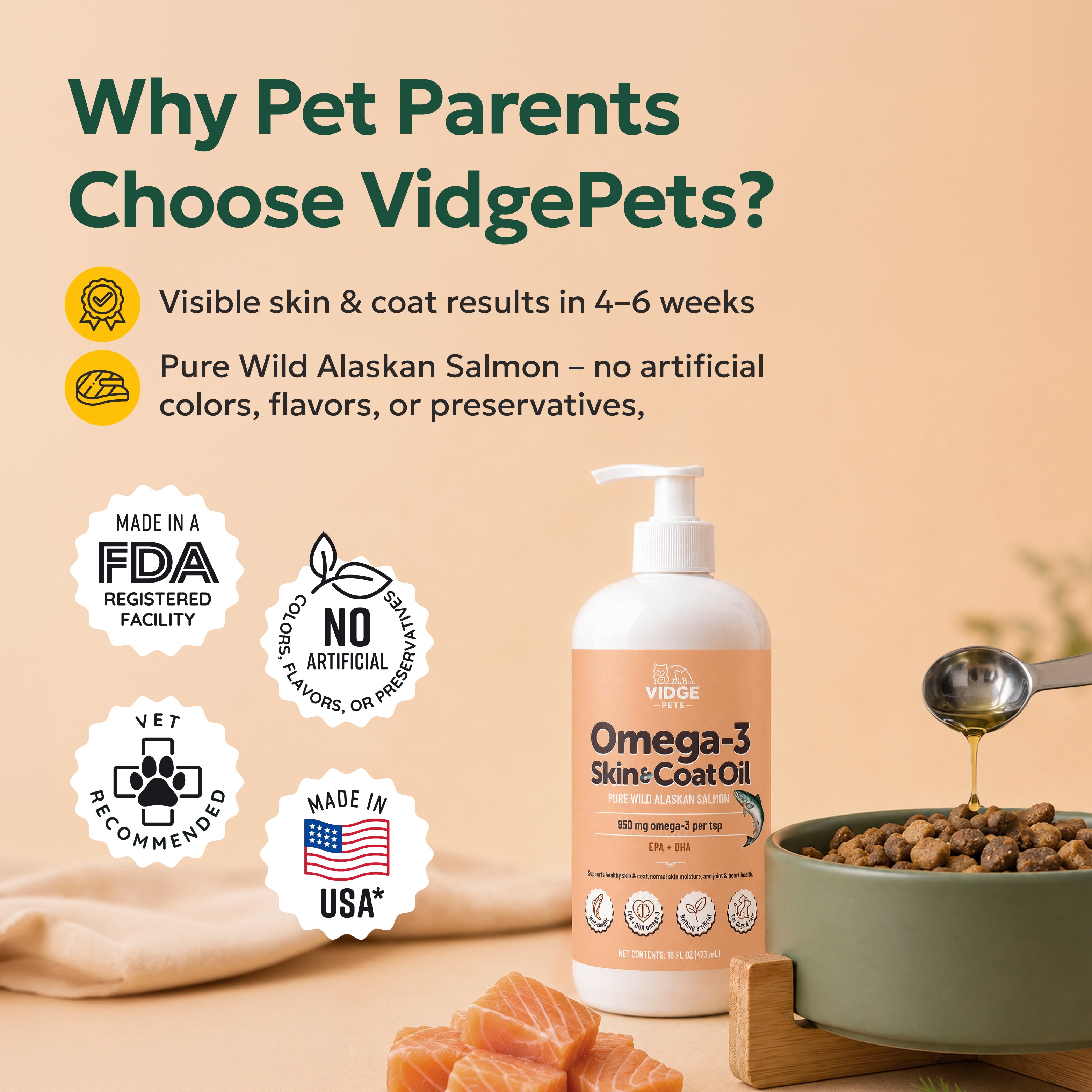 Wild Alaskan Salmon Oil – Omega‑3 Skin & Coat Support for Dogs